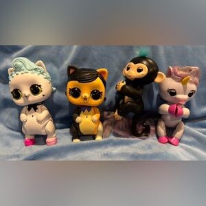 LOLS DOLLS Cute Cat and Monkey Small Pet Toys